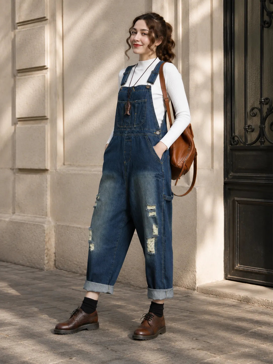Salopette Streetwear avec Détails Ripped