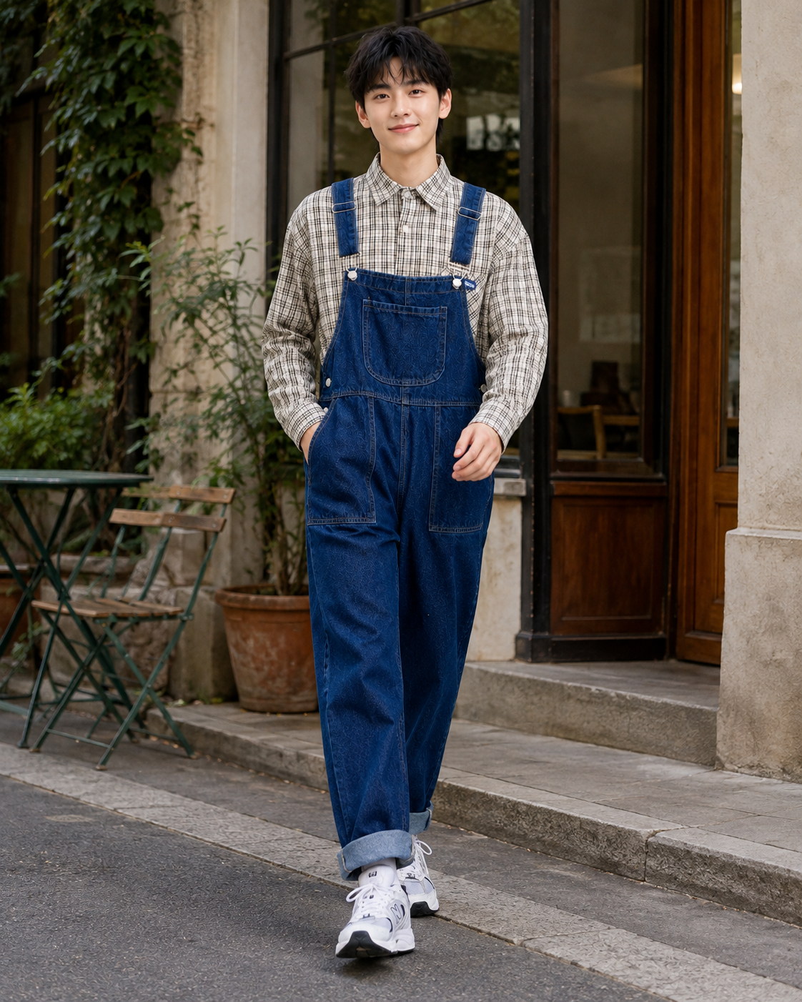 Salopette Denim Cropped Ample