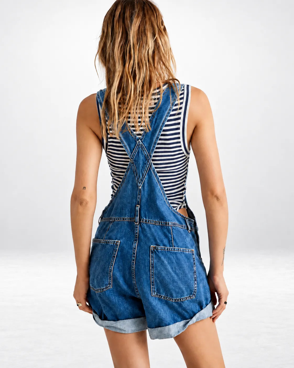 Salopette Short en Denim Vintage