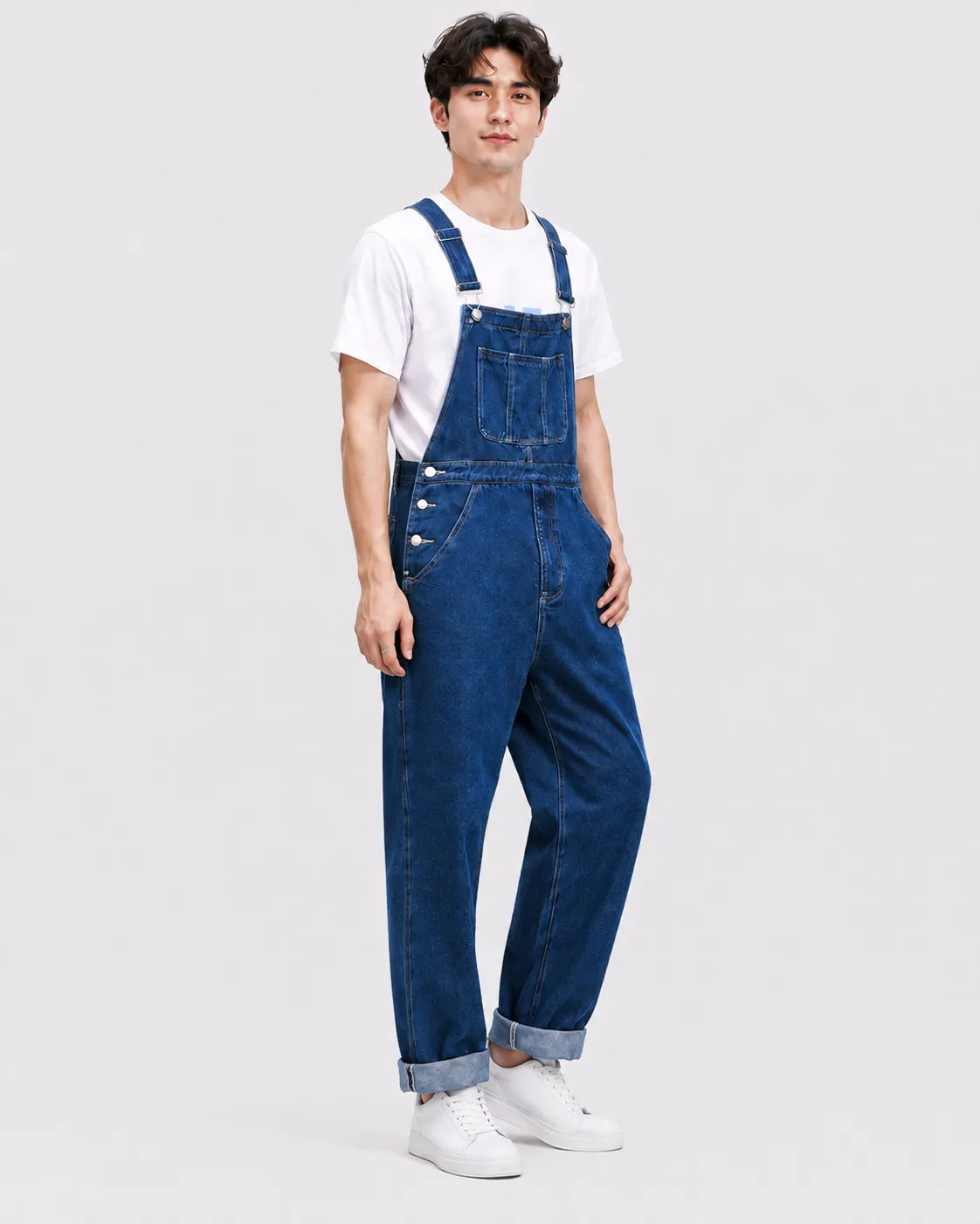 Salopette Denim Bleu Cargo Grande Taille