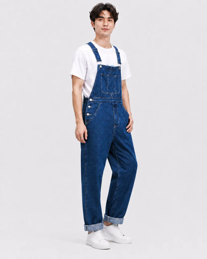 Salopette Denim Bleu Cargo Grande Taille