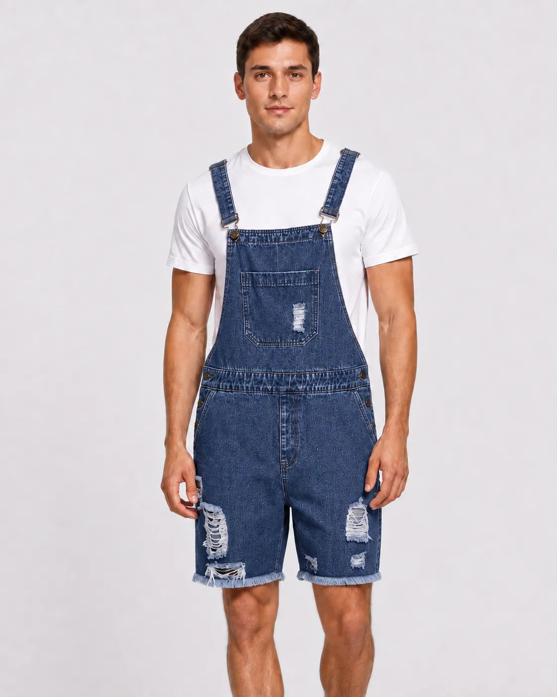 Salopette Short Denim Vintage Troué