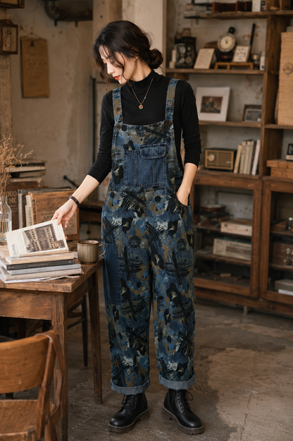 Salopette Denim Patchwork Usé