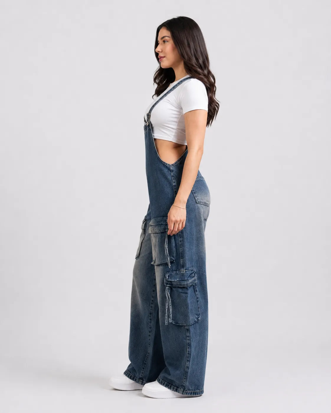 Salopette Cargo Denim Multipoches