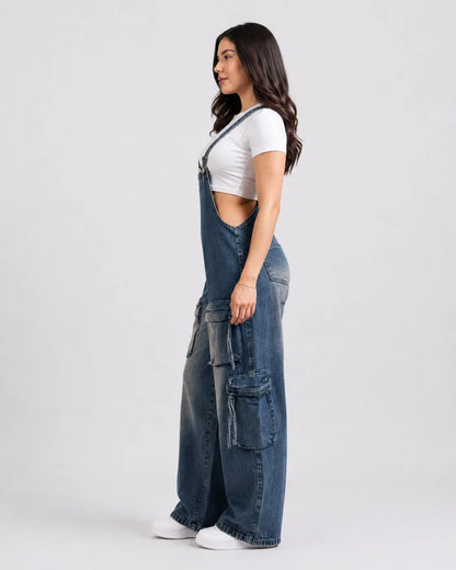 Salopette Cargo Denim Multipoches