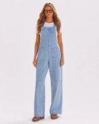 Salopette Femme Cargo en Jean Bleu