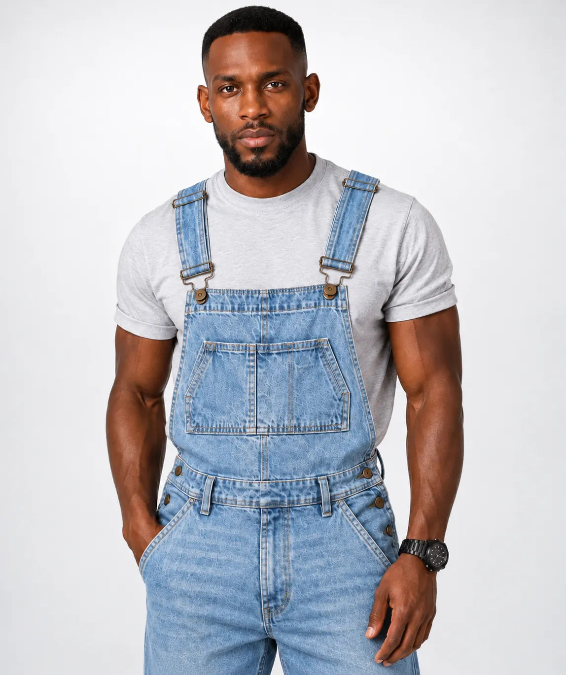 Salopette Denim Cargo Bleu
