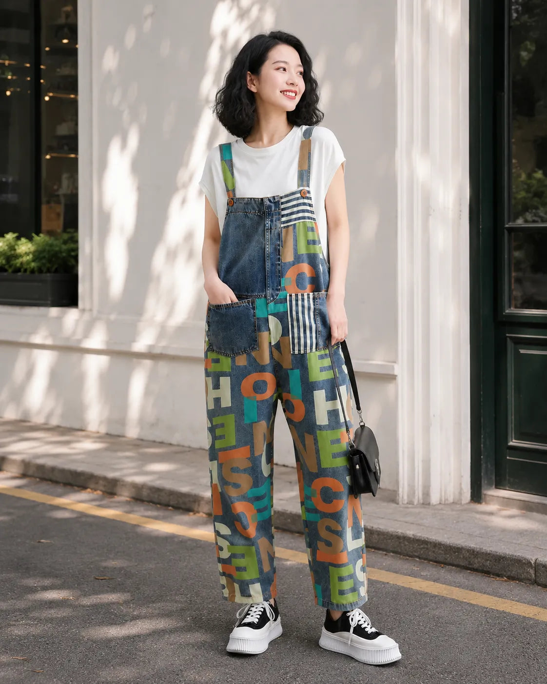 Salopette Jean Cargo Coupe Loose D'été