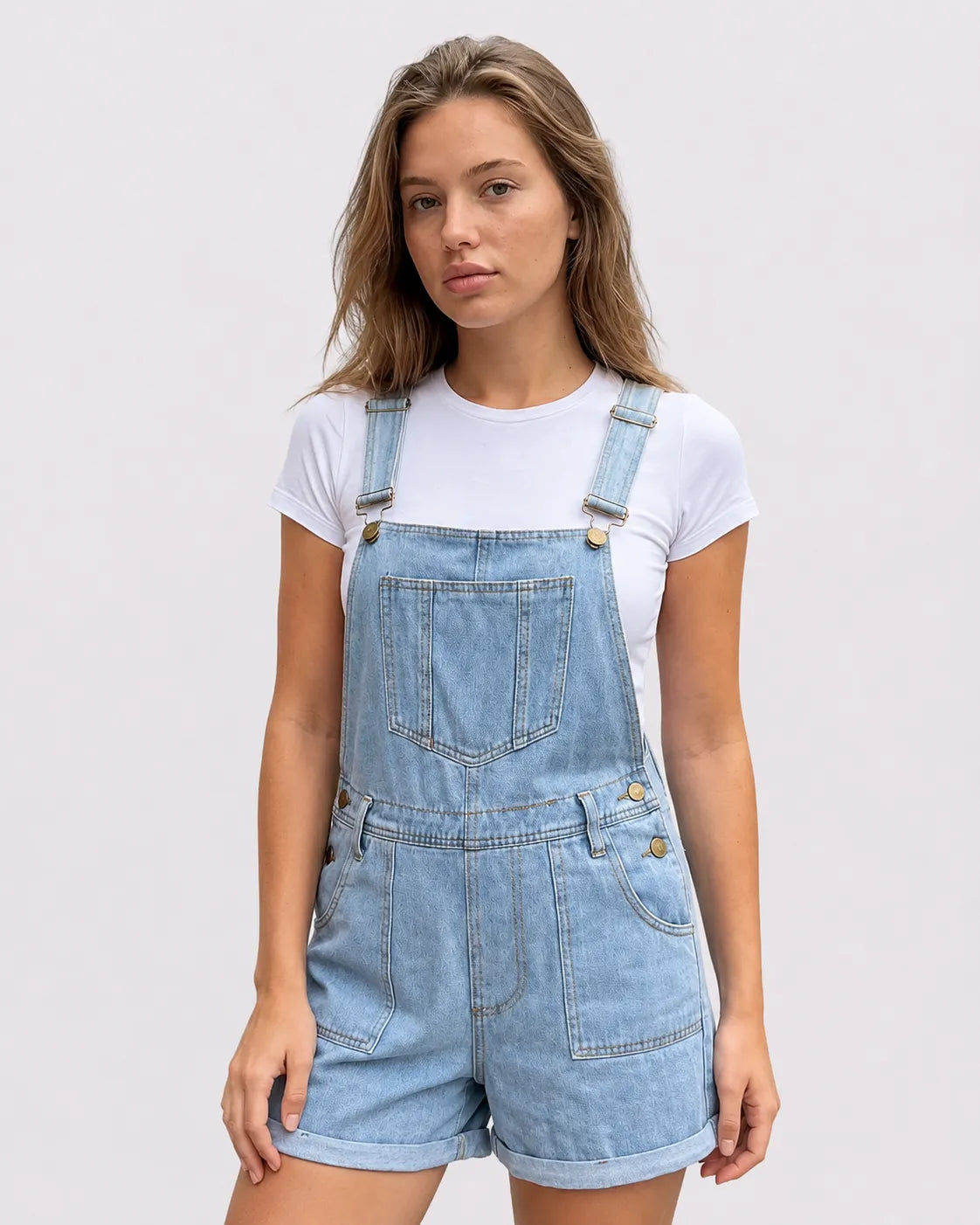 Salopette Short Denim Vintage Femme