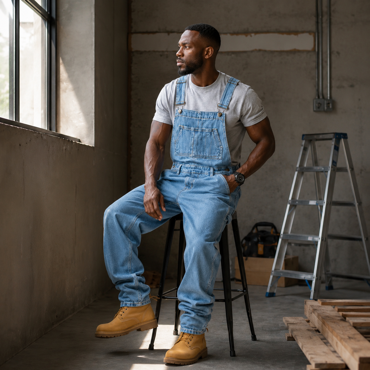 Le cargo bleu en denim