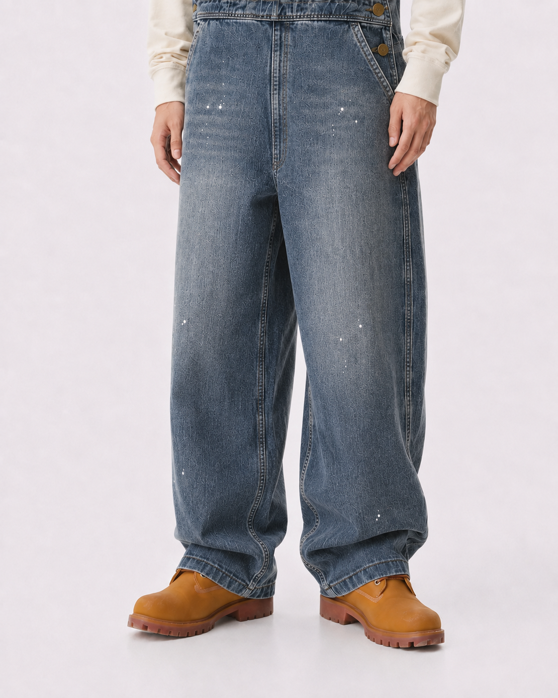 Salopette Denim Tachetée Rétro