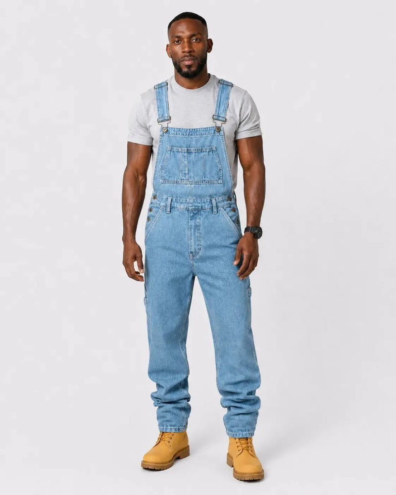 Salopette Denim Cargo Bleu
