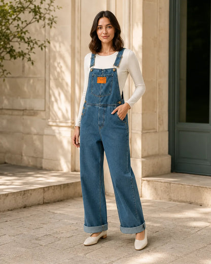 Salopette Denim Bleu Large Vintage