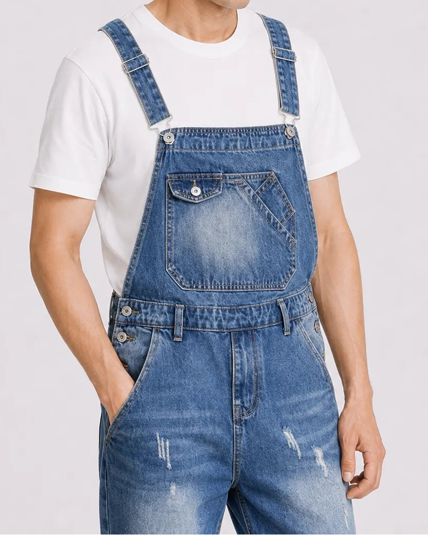 Salopette Short Denim Style japonais