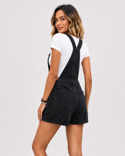 Salopette Short en Jean Coupe Décontractée