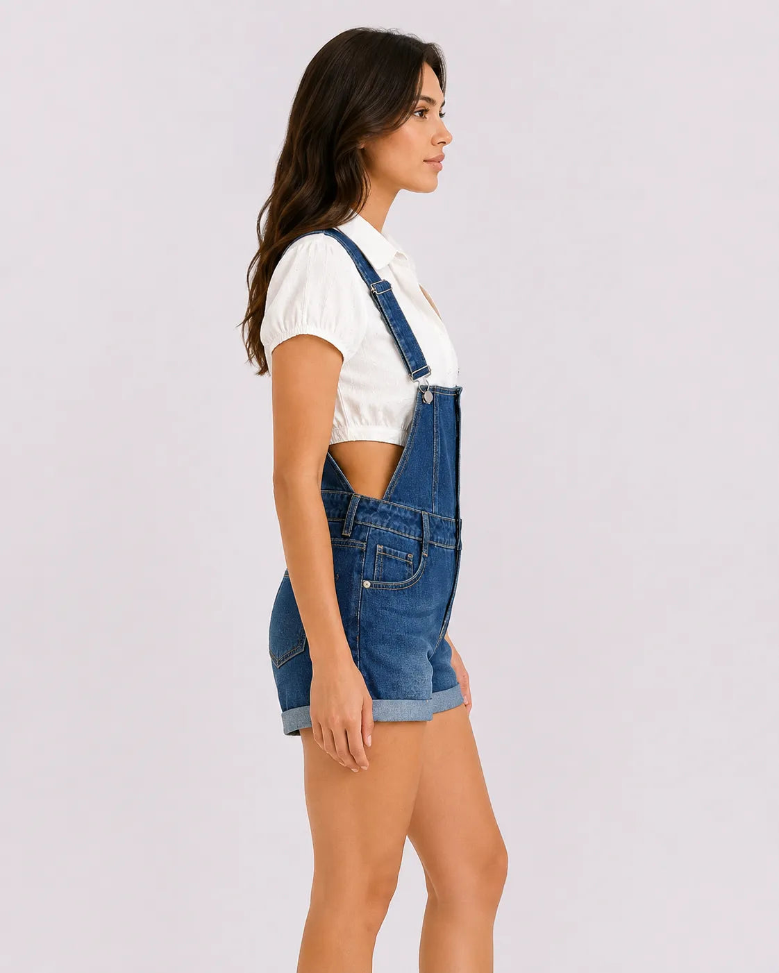 Salopette Short Denim Unie Femme