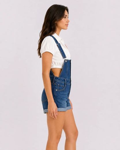 Salopette Short Denim Unie Femme