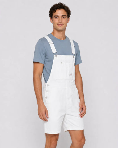 Salopette Short Denim Blanche Homme