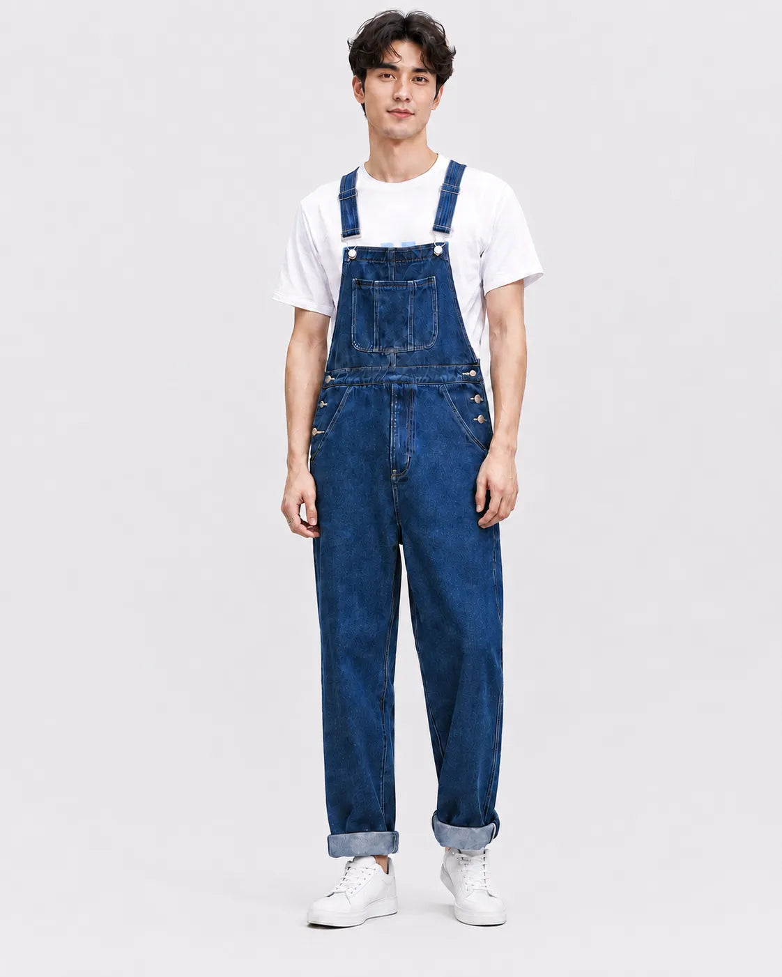 Salopette Denim Bleu Cargo Grande Taille