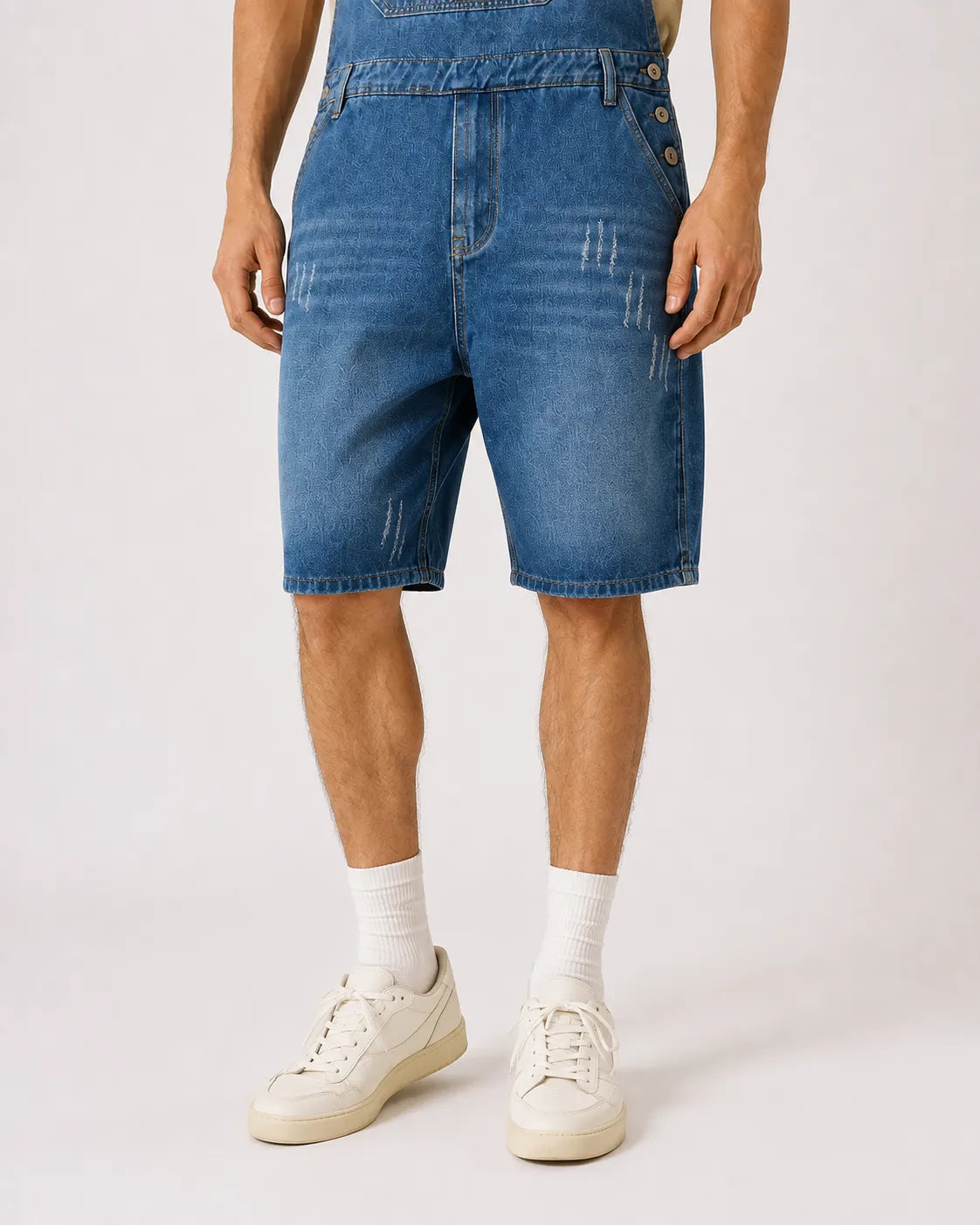 Salopette Pantalon Court Bleu