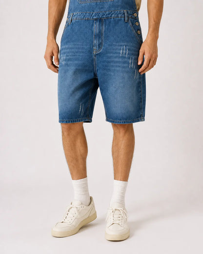 Salopette Pantalon Court Bleu