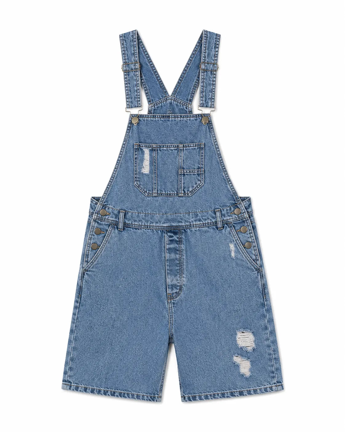 Salopette Short Jean Cargo Déchirée