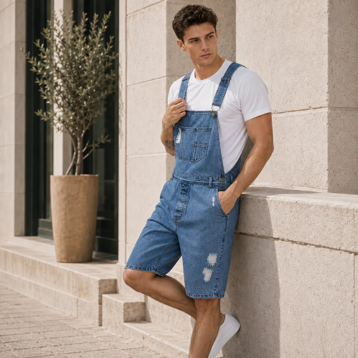 Le denim déchiré à l’allure urbaine