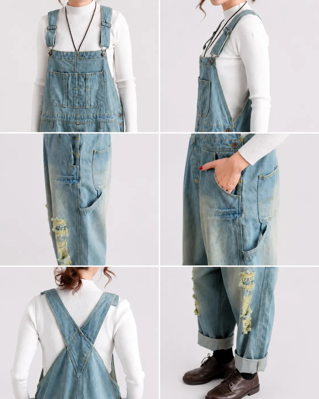 Salopette Streetwear avec Détails Ripped