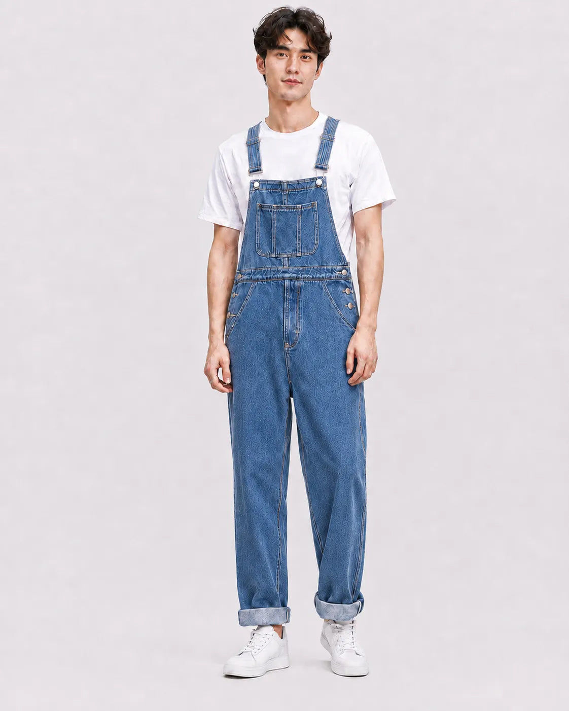 Salopette Denim Bleu Cargo Grande Taille