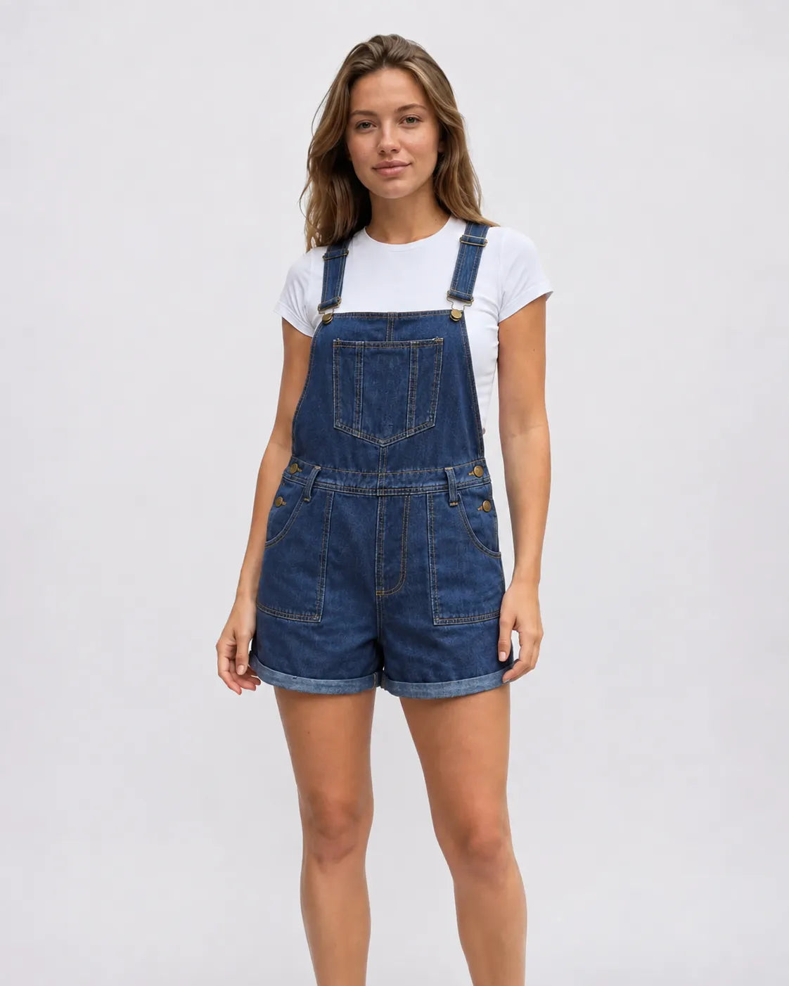 Salopette Short Denim Vintage Femme