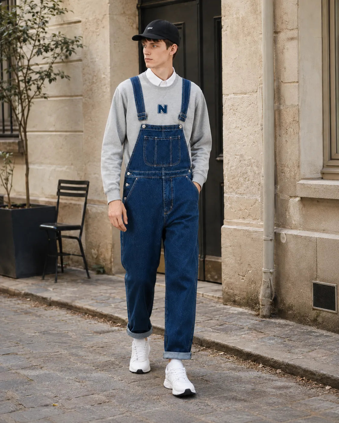 Salopette Denim Large Homme