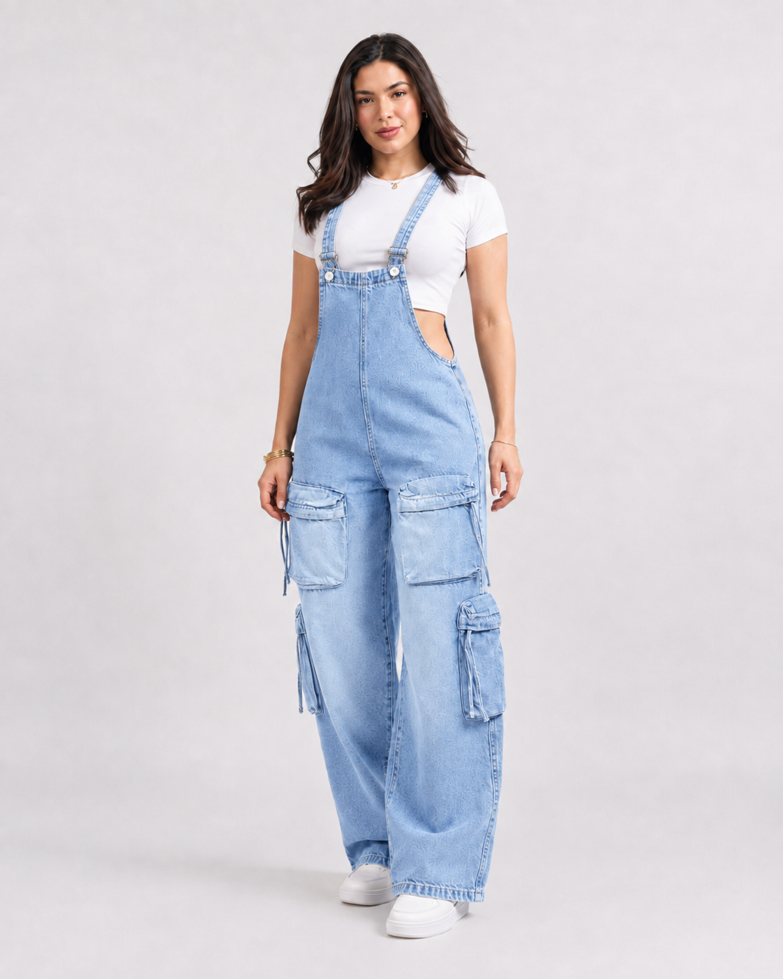 Salopette Cargo Denim Multipoches