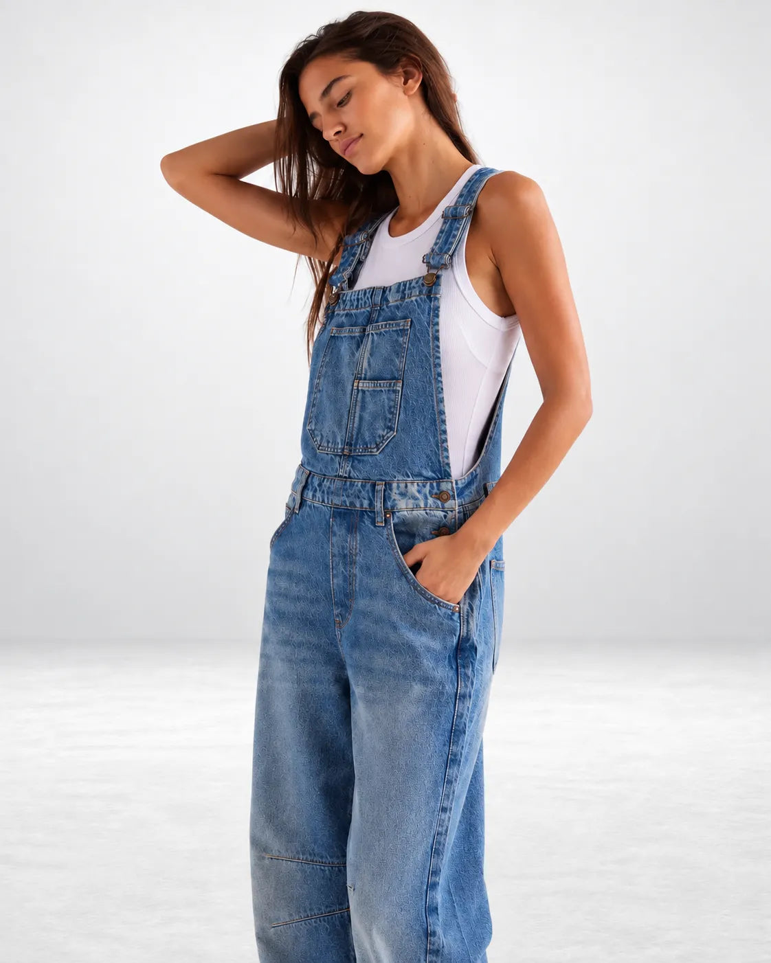 Salopette Streetwear Effet Destroy Coupe Loose