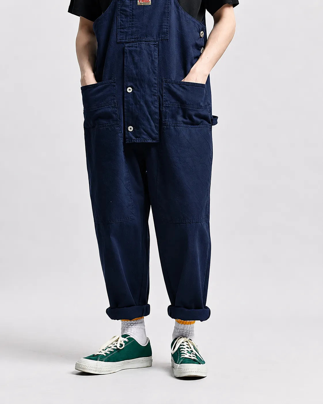 Salopette Cargo en Denim Ample