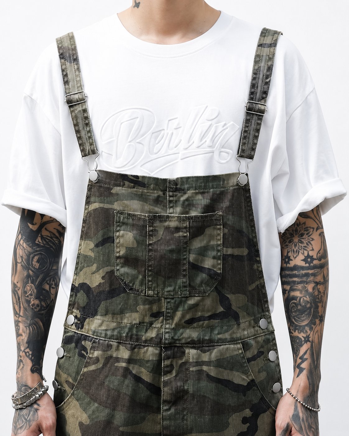 Salopette en Coton Camouflage Utilitaire