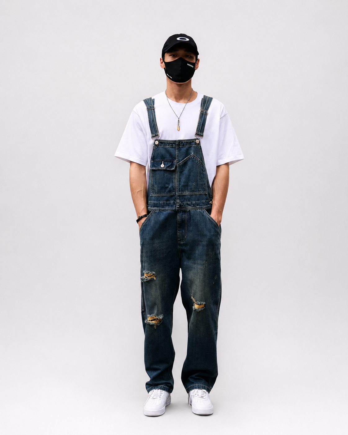 Salopette Denim Trouée Streetwear