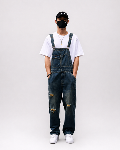 Salopette Denim Trouée Streetwear