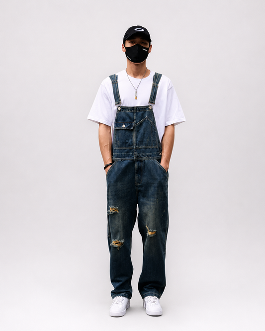 Salopette Denim Trouée Streetwear