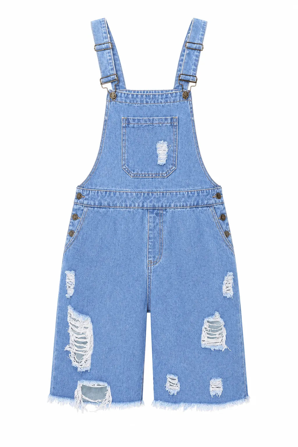 Salopette Short Denim Vintage Troué