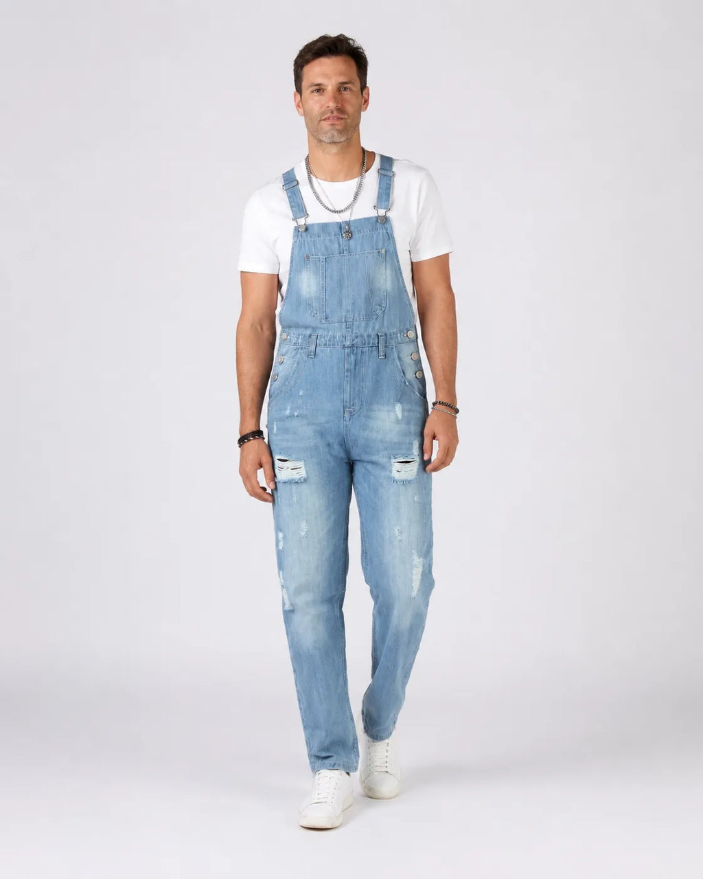 Salopette Denim Déchirée Homme