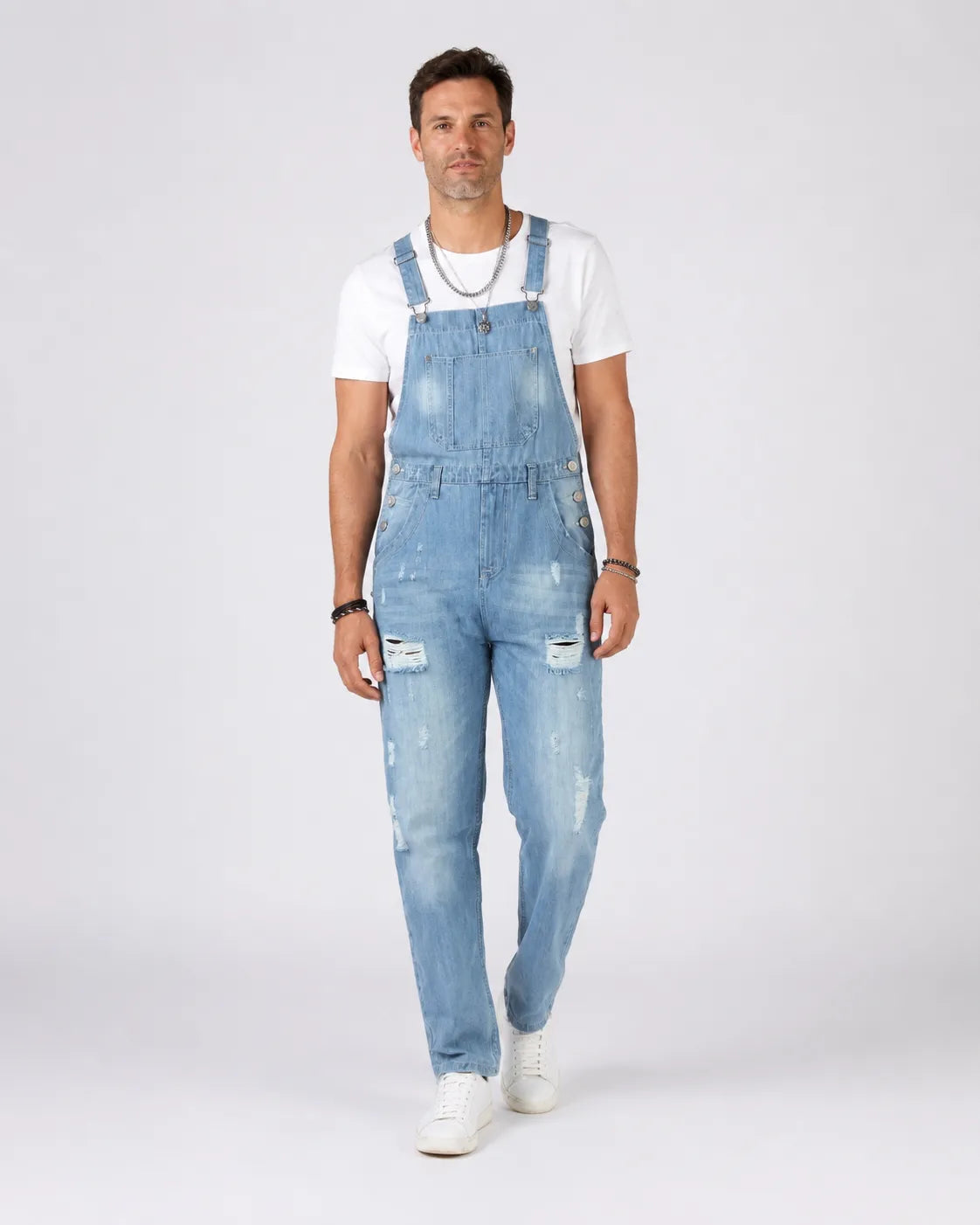 Salopette Denim Déchirée Homme