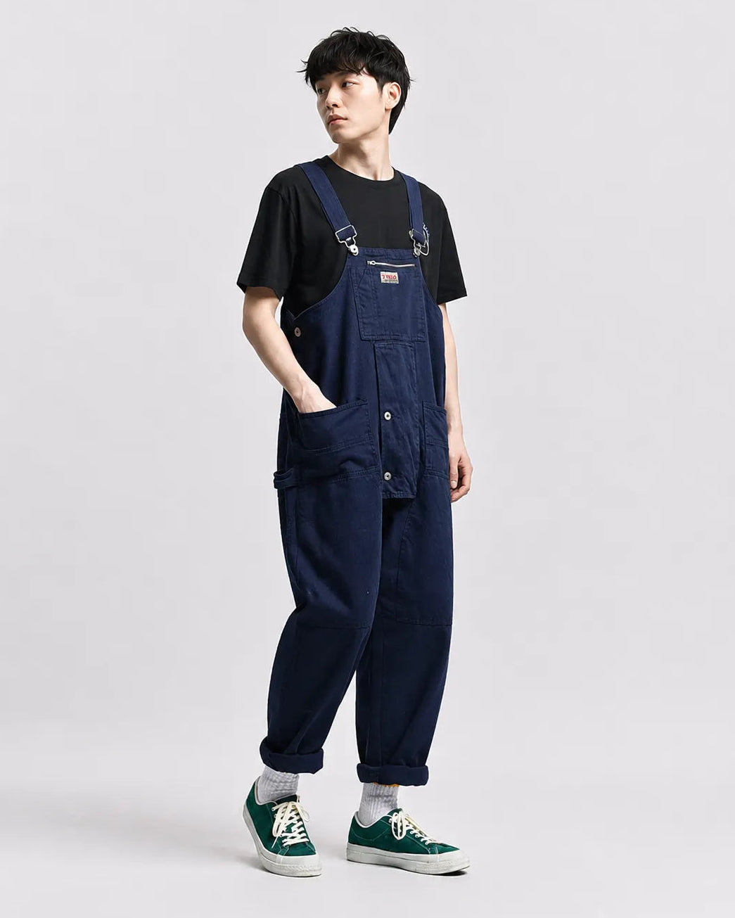 Salopette Cargo en Denim Ample
