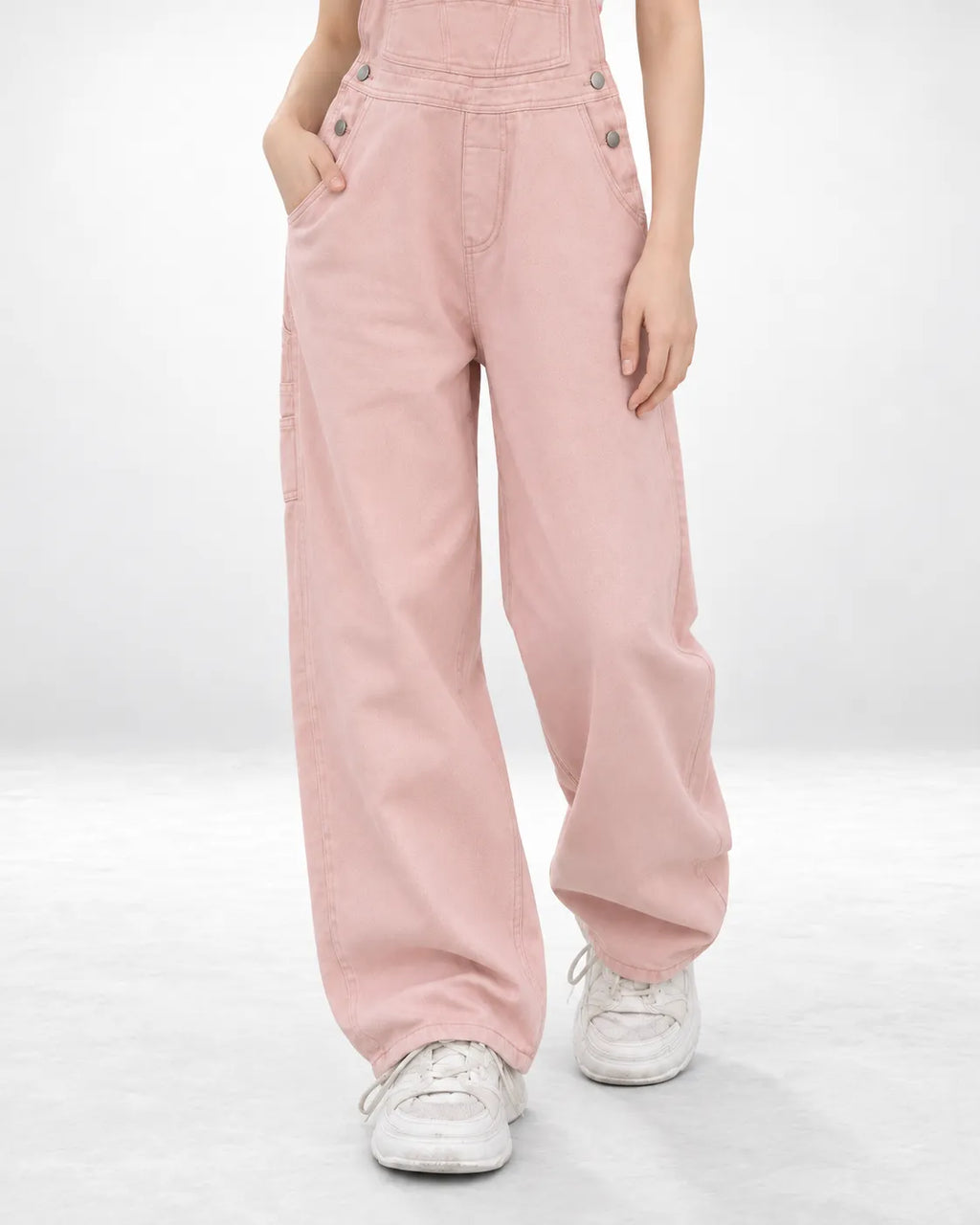 Salopette rose poudré à jambes droites