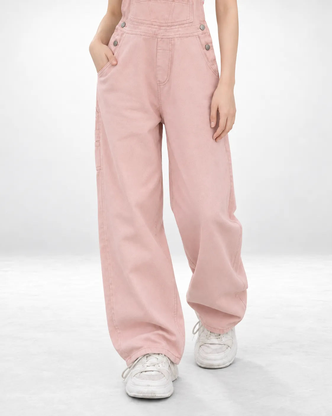 Salopette rose poudré à jambes droites