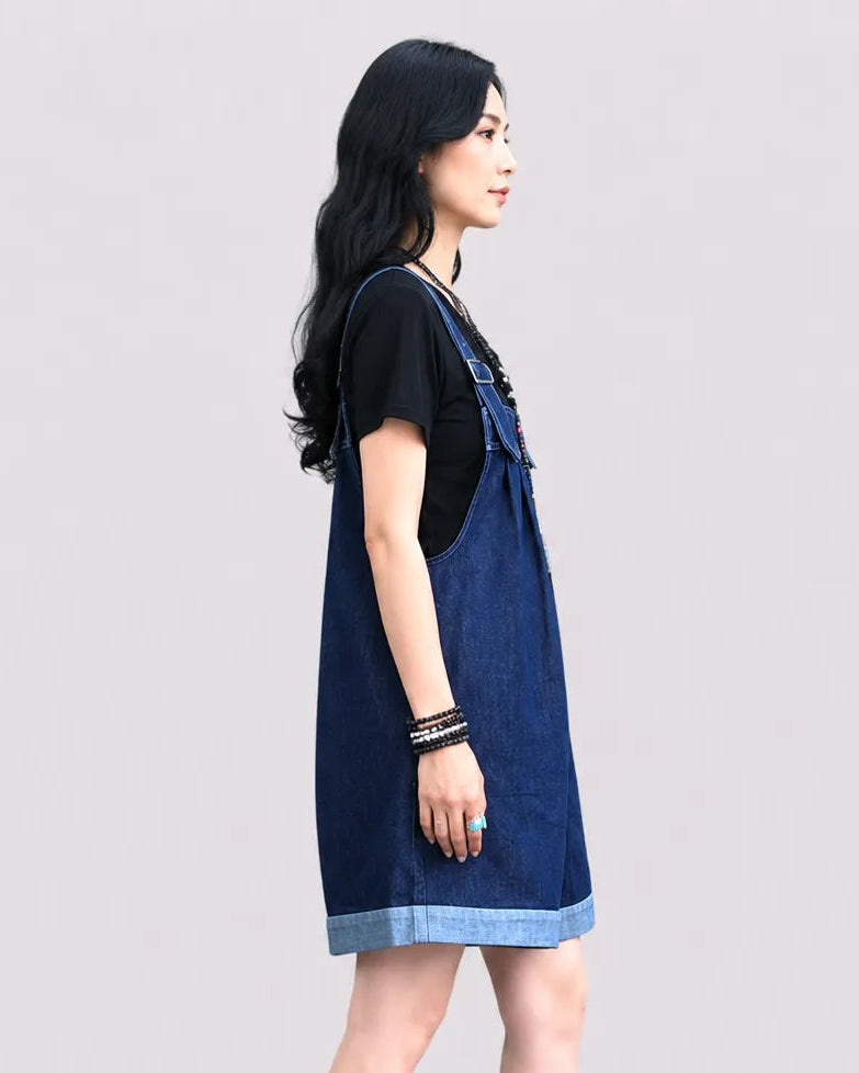 Salopette Short Jean Ample Femme