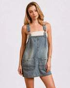 Mini Robe Salopette Denim Coton
