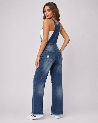 Salopette en Jean Déchiré pour Femme