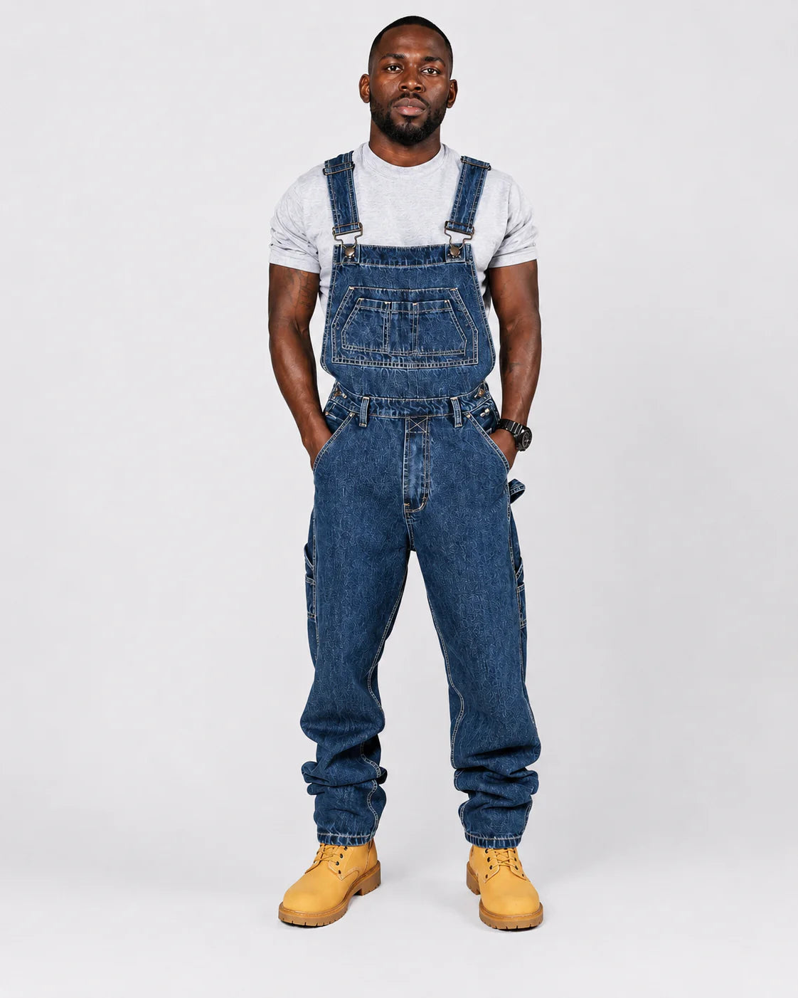 Salopette Denim Cargo Bleu