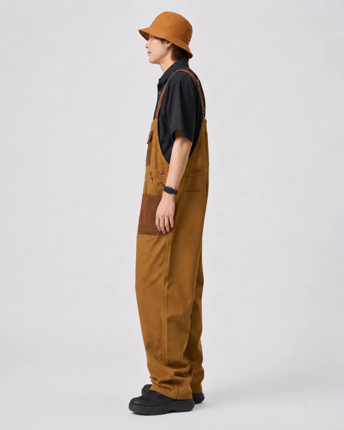 Salopette Denim Marron Rétro Unisexe