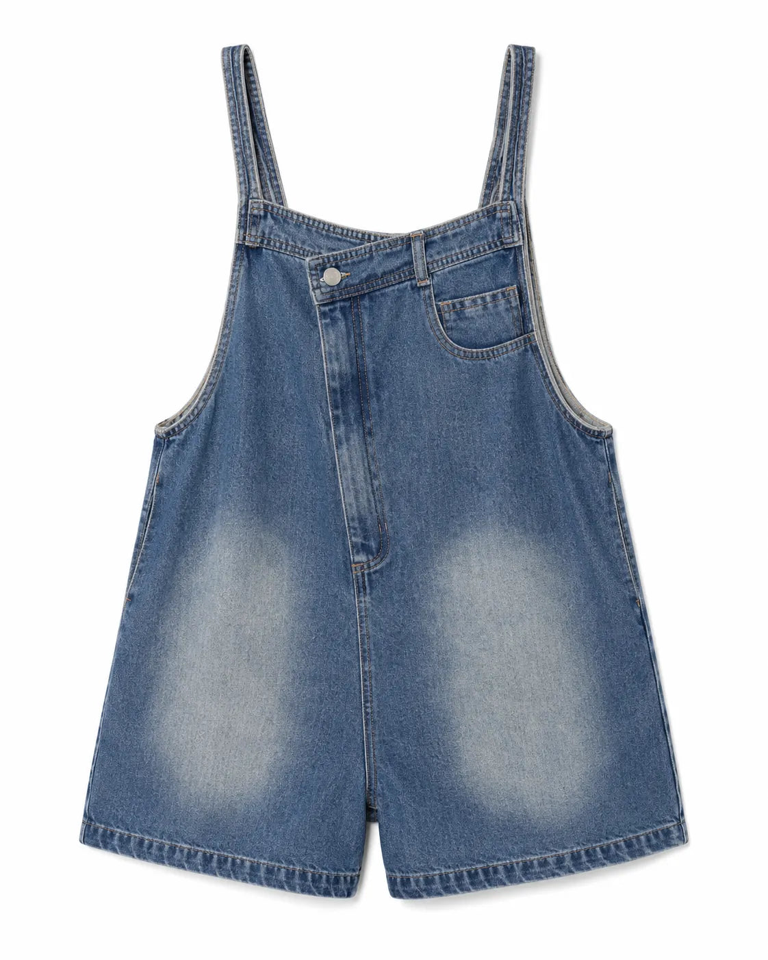Salopette Short Denim Délavée Femme